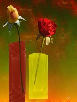 Arts numériques intitulée "roses.jpg" par Sylvie Kaufmann, Œuvre d'art originale