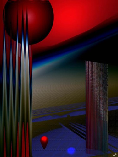 Arts numériques intitulée "Désert rouge" par Sylvie Kaufmann, Œuvre d'art originale