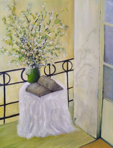 Malerei mit dem Titel "Série Bouquet : N°3" von Sylka Sauvion, Original-Kunstwerk, Öl