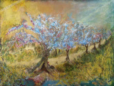 Painting titled "June Barcarolle -(c…" by Sylka Sauvion, Original Artwork, Oil