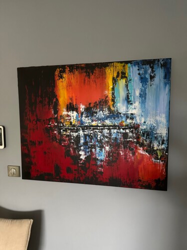 Painting titled "Horizon" by Syl, Original Artwork, Acrylic Mounted on Wood Stretcher frame