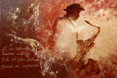 Malarstwo zatytułowany „La Boite de Jazz” autorstwa Sylva, Oryginalna praca, Akryl