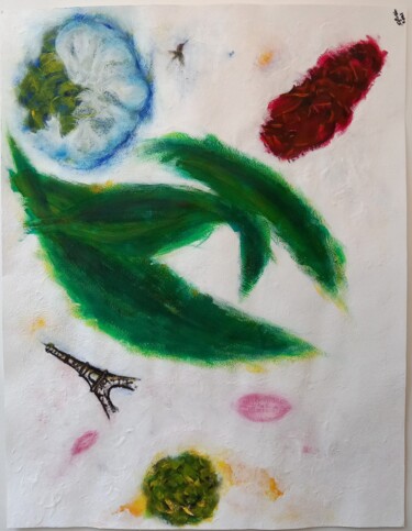 Painting titled "Chrysalide Colibri…" by Sylvain Zabeth, Original Artwork, Acrylic