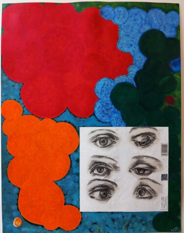 Collages intitolato "Le locataire 49 rue…" da Sylvain Zabeth, Opera d'arte originale, Acrilico