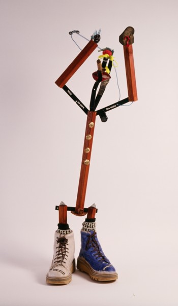 Sculpture intitulée "'Mr Le Pen'" par Sylvain Zabeth, Œuvre d'art originale, Bois
