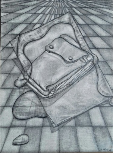 Dessin intitulée "Porte-monnaie" par Sylvain Zabeth, Œuvre d'art originale, Crayon