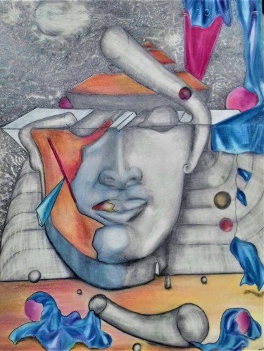 Рисунок под названием "'Alain, mémoire'" - Sylvain Zabeth, Подлинное произведение искусства, Пастель