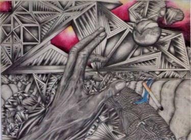 Dessin intitulée "'La pomme'" par Sylvain Zabeth, Œuvre d'art originale, Crayon