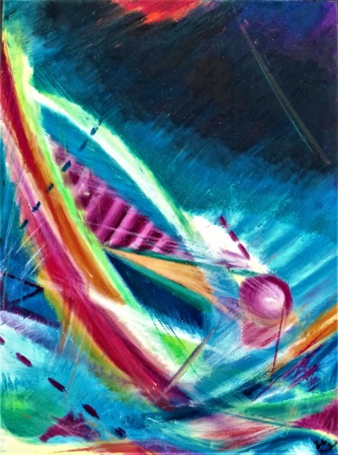 Tekening getiteld "'Bourrasque '" door Sylvain Zabeth, Origineel Kunstwerk, Pastel