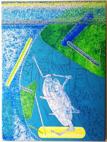 Malerei mit dem Titel "Le Petit bal perdu" von Sylvain Zabeth, Original-Kunstwerk, Acryl
