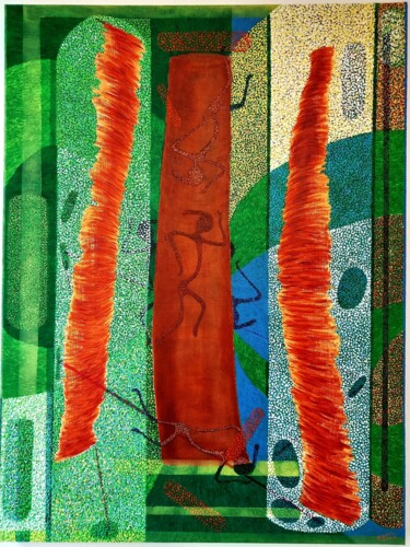 Painting titled "Bois d’ébène ‘ Pari…" by Sylvain Zabeth, Original Artwork, Acrylic