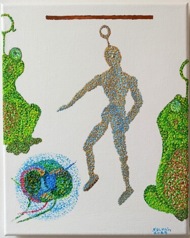 Картина под названием "N°5) Robot après to…" - Sylvain Zabeth, Подлинное произведение искусства, Акрил Установлен на Деревян…