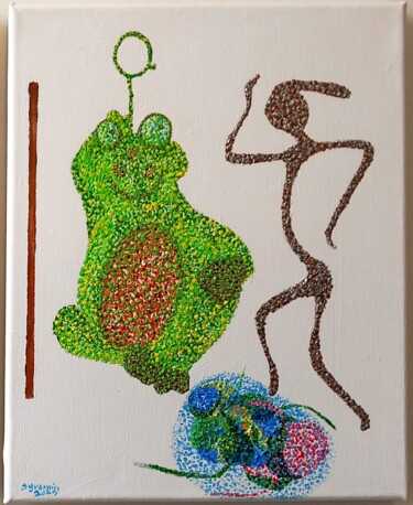 제목이 "N°6) Robot après to…"인 미술작품 Sylvain Zabeth로, 원작, 아크릴 나무 들것 프레임에 장착됨