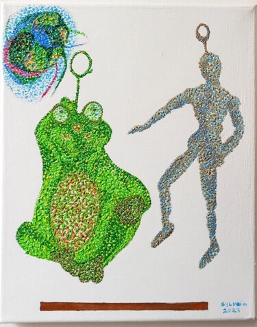제목이 "N°7) Robot après to…"인 미술작품 Sylvain Zabeth로, 원작, 아크릴 나무 들것 프레임에 장착됨