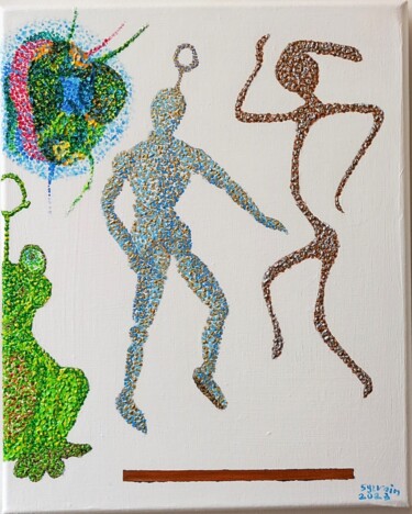 제목이 "N°9) Robot après to…"인 미술작품 Sylvain Zabeth로, 원작, 아크릴 나무 들것 프레임에 장착됨