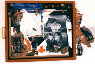 Collagen mit dem Titel "Le quinze octobre 1…" von Sylvain Zabeth, Original-Kunstwerk, Acryl Auf artwork_cat. montiert