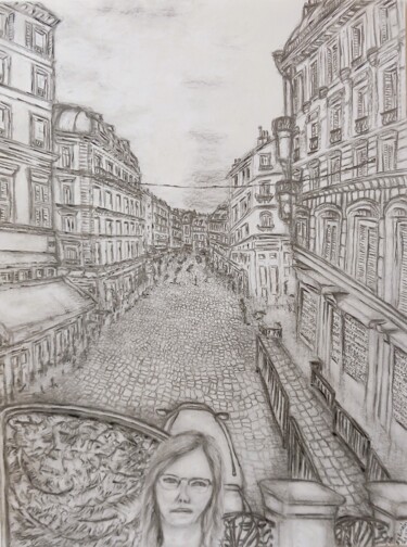 Drawing titled "Il est cinq heures,…" by Sylvain Zabeth, Original Artwork, Pencil