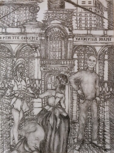 Dibujo titulada "Les tontons flingue…" por Sylvain Zabeth, Obra de arte original, Lápiz