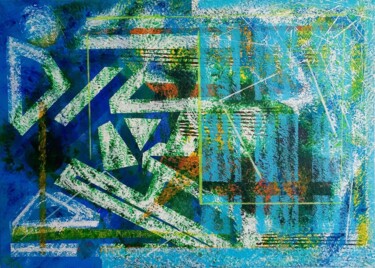 Malerei mit dem Titel "Blue Velvet" von Sylvain Zabeth, Original-Kunstwerk, Acryl