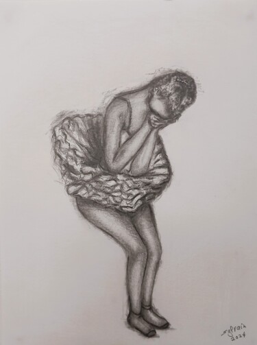 Drawing titled "Ballerine" by Sylvain Zabeth, Original Artwork, Pencil
