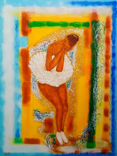 Schilderij getiteld "Ballerine. Compagni…" door Sylvain Zabeth, Origineel Kunstwerk, Acryl