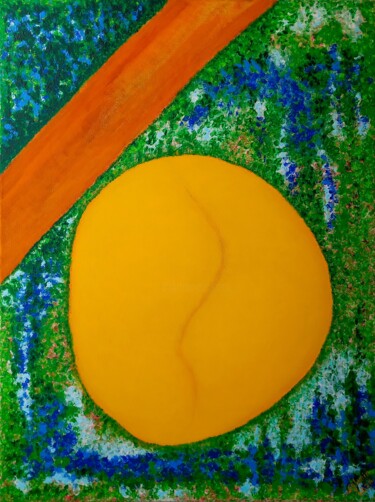 Painting titled "Arbre à abricot pay…" by Sylvain Zabeth, Original Artwork, Acrylic