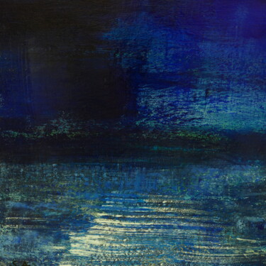 Schilderij getiteld "orage  bleu" door Sylvain Aubry (sylvain Aubrys), Origineel Kunstwerk, Acryl Gemonteerd op Frame voor h…