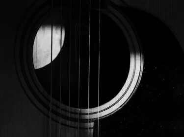 Photography titled "guitare+lune+étoiles" by Sylvain Aubry (sylvain Aubrys), Original Artwork, Non Manipulated Photography