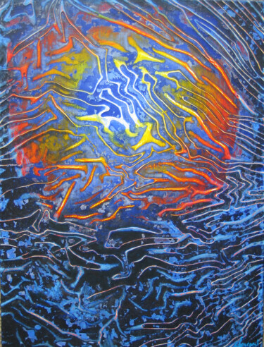 Peinture intitulée "L'oeil" par Sylvain Clercant, Œuvre d'art originale, Acrylique Monté sur Châssis en bois