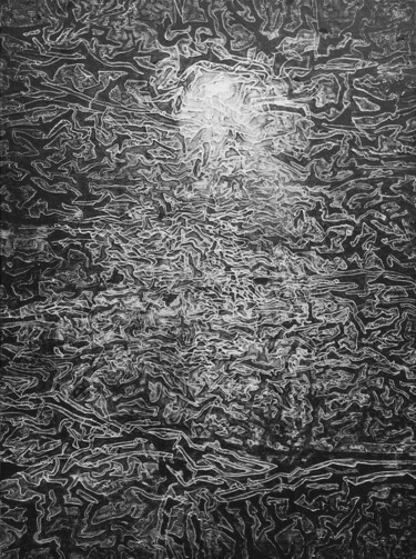 Malerei mit dem Titel "La grotte" von Sylvain Clercant, Original-Kunstwerk, Acryl Auf Keilrahmen aus Holz montiert