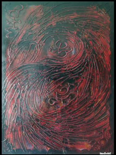 Peinture intitulée "Dragon Rouge / Titr…" par Sylvain Dousset, Œuvre d'art originale, Acrylique Monté sur Châssis en bois