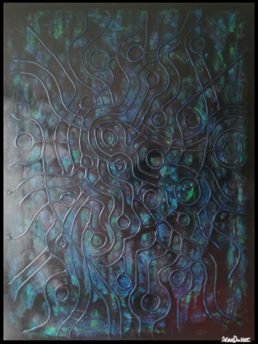 Painting titled "Sigil 06 / titre te…" by Sylvain Dousset, Original Artwork, Acrylic Mounted on Wood Stretcher frame