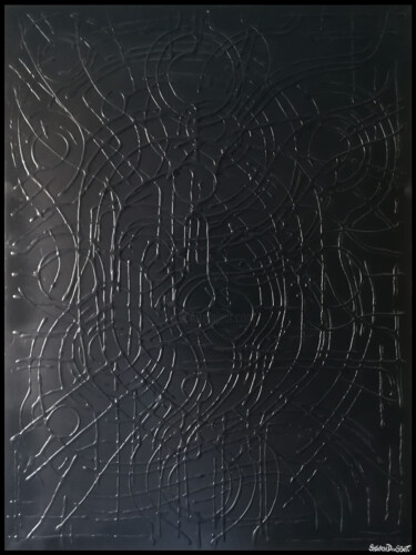 Peinture intitulée "FullBlack 01 / titr…" par Sylvain Dousset, Œuvre d'art originale, Acrylique Monté sur Châssis en bois