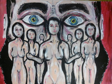 Painting titled "dominance des femme…" by Sylvain Goupil, Original Artwork