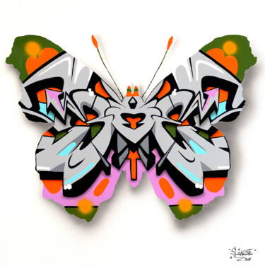 绘画 标题为“urban-butterfly-8-a…” 由Sylvain Lang, 原创艺术品, 丙烯