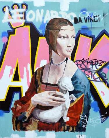 Malerei mit dem Titel "Da Vinci crew" von Sylvain Lang, Original-Kunstwerk, Acryl