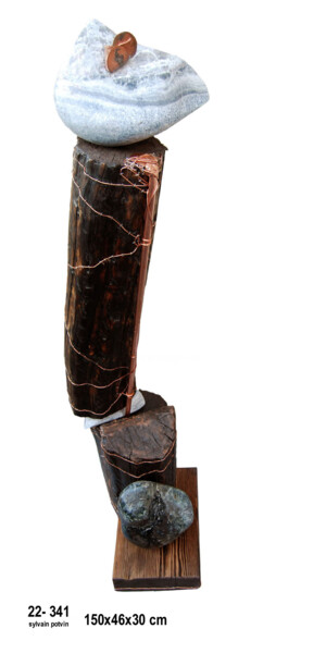 Скульптура под названием "Acrobate" - Sylvain Potvin, Подлинное произведение искусства, Дерево