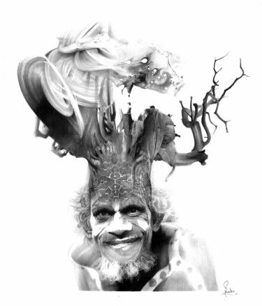 Dessin intitulée "Maître du désordre" par Sylvain Puech, Œuvre d'art originale, Graphite