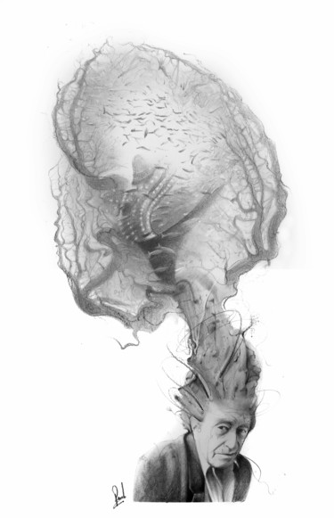 Dessin intitulée "L'esprit de grenier" par Sylvain Puech, Œuvre d'art originale, Graphite