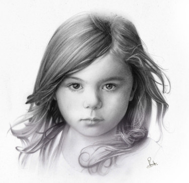 Aline Dessin intitulée "Aline" par Puech, Œuvre d'art originale, Graphite