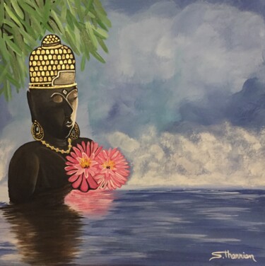 Peinture intitulée "Boudha zen" par Sylvain Therrien, Œuvre d'art originale, Acrylique