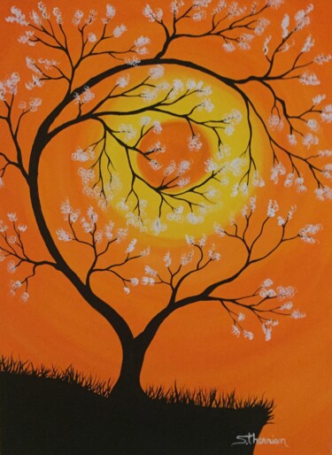 Peinture intitulée "L’arbre magique" par Sylvain Therrien, Œuvre d'art originale, Acrylique