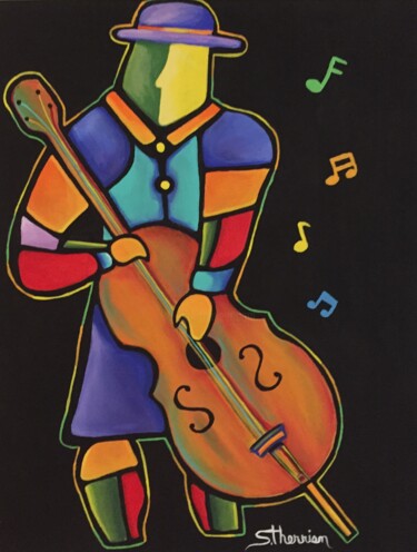 Peinture intitulée "Le guitare" par Sylvain Therrien, Œuvre d'art originale, Acrylique