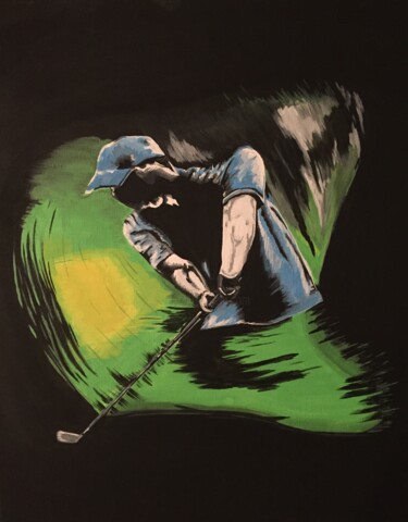 Peinture intitulée "Golfeur" par Sylvain Therrien, Œuvre d'art originale, Acrylique