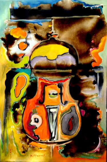 Картина под названием "Agrume" - Sylvain Thieurmel, Подлинное произведение искусства, Масло Установлен на Деревянная рама дл…