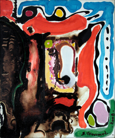 제목이 "Embryon"인 미술작품 Sylvain Thieurmel로, 원작, 기름 나무 들것 프레임에 장착됨