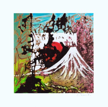 Printmaking titled "Mont Fuji 1" by Sylvain Thieurmel, Original Artwork, Ink