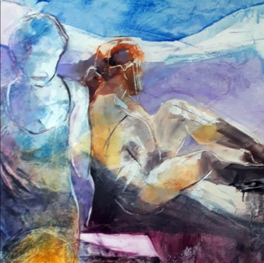Pintura titulada "A l'ombre de ma mère" por Sylvaine Catoire, Obra de arte original, Pigmentos
