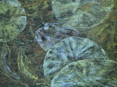 Painting titled "LA MARE" by Sylvaine Daumont, Original Artwork, Pastel Mounted on Wood Panel