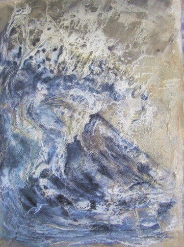 Painting titled "RIDING ZONE" by Sylvaine Daumont, Original Artwork, Pastel Mounted on Wood Panel